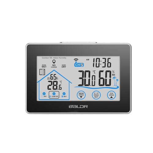 TOUCH SCREEN LCD  WIRELESS  WEATHER STATION