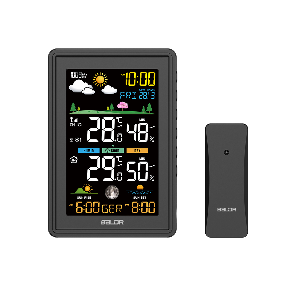 Digital Weather forecast station with Sunrise and Sunset times and moon phase