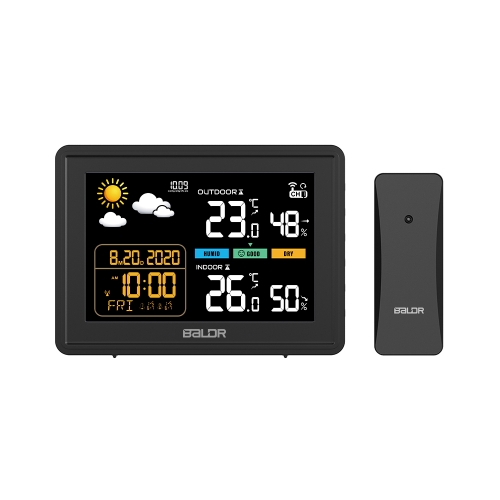 WIRELESS COLOR WEATHER STATION WITH TEMPERATURE ALERTS