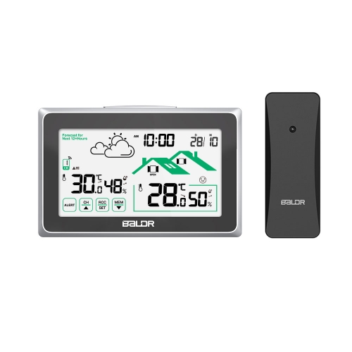 TOUCH SCREEN WIRELESS WEATHER STATION WITH OUTDOOR TEMPERATURE ALERTS